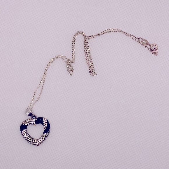 💛 Y2K 925 Crystal Heart Necklace - Picture 1 of 5